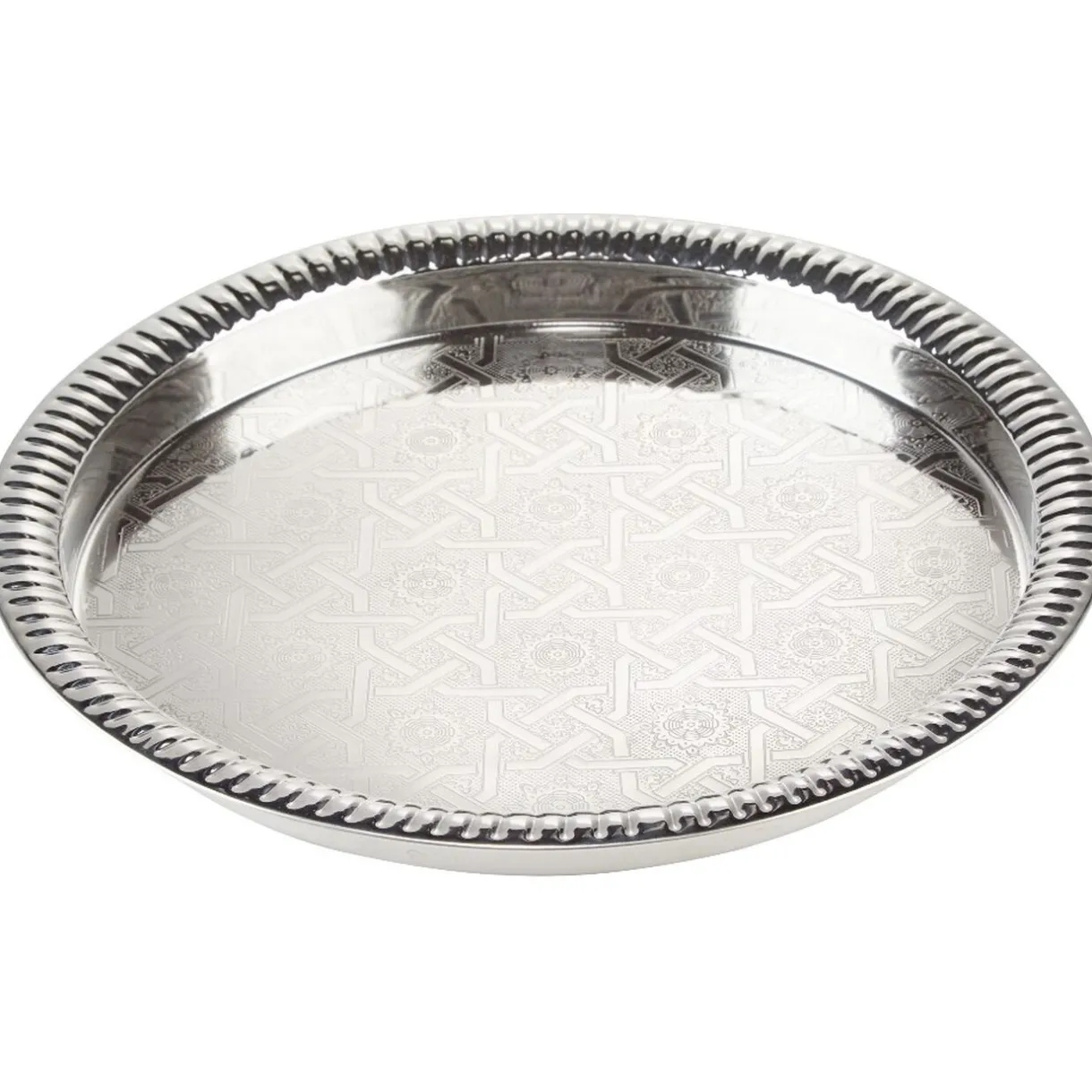 Plateau marocain argenté inox^Gifi New