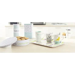 Plateau mélamine motif bayadère multicolore^Gifi Clearance