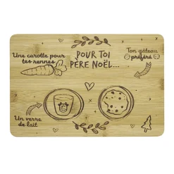 Plateau Père Noël en bambou^Gifi Discount