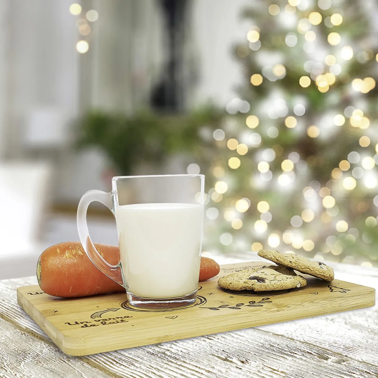 Plateau Père Noël en bambou^Gifi Discount