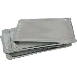 Plateau rectangulaire argenté en carton x5^Gifi Hot