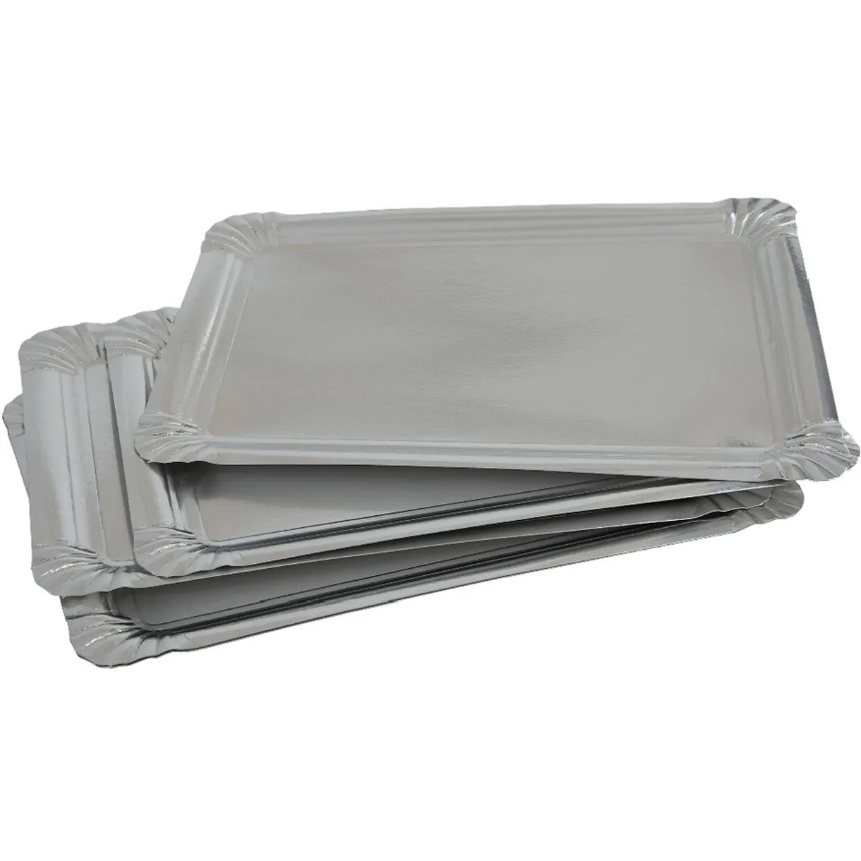 Plateau rectangulaire argenté en carton x5^Gifi Hot