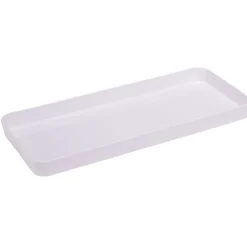 Outlet Gifi Plateau rectangulaire blanc plastique 26x11xH2cm