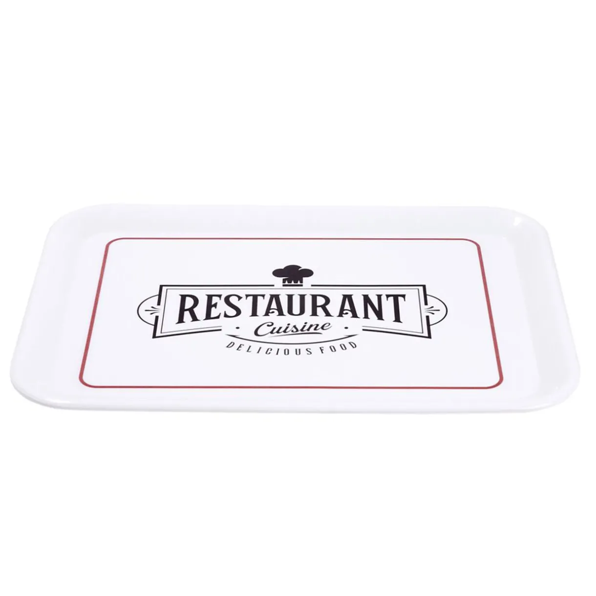 Plateau rectangulaire brasserie "restaurant cuisine" blanc 27x38cm^Gifi