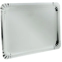 Plateau rectangulaire en carton argenté x 5^Gifi Hot