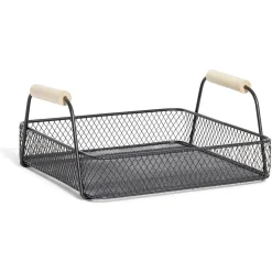 Plateau rectangulaire maille métal noir^Gifi Outlet