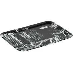 Plateau rectangulaire mélamine design bistrot noir et blanc^Gifi Clearance
