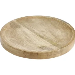 Plateau rond bois marron Ø22cm^Gifi Online