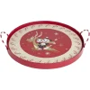 Plateau rond Disney Mickey en bois avec anse métal Ø35cm^Gifi Clearance