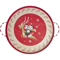 Plateau rond Disney Mickey en bois avec anse métal Ø35cm^Gifi Clearance