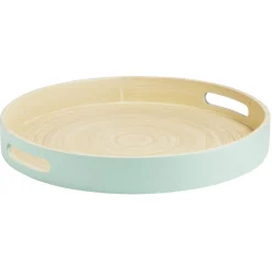 Plateau rond en bambou coloré Ø35 cm^Gifi