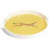 Plateau rond léopard mélaminé jaune Ø34,5xH4,1cm^Gifi