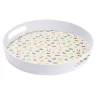 Plateau rond mélaminé motif matisse blanc et multicolore Ø34,5xH5cm^Gifi Outlet