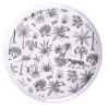 Plateau rond mélaminé motif savane blanc et noir Ø34,5xH5cm^Gifi Outlet