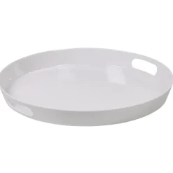 Plateau rond mélamine uni blanc^Gifi New
