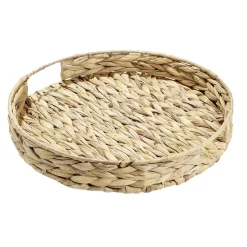 Plateau rond naturel en jacinthe tressée Ø35xH5cm^Gifi Sale