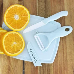 Éplucheur et couteau avec protection inscription ajourée Ceramic^Gifi New