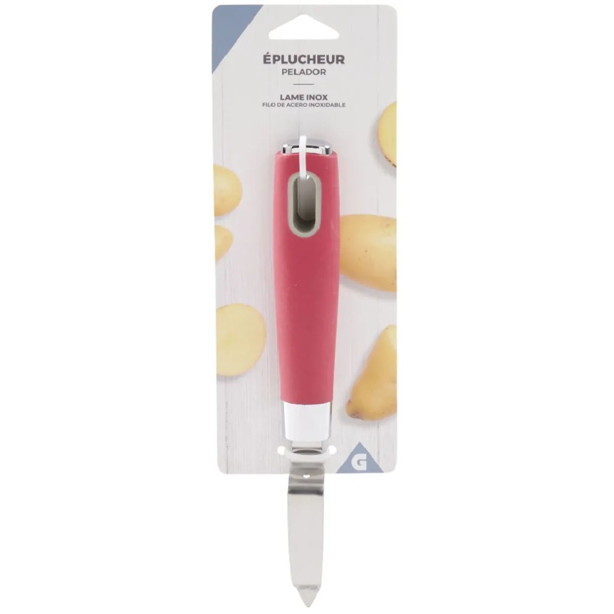 Éplucheur manche rouge^Gifi New