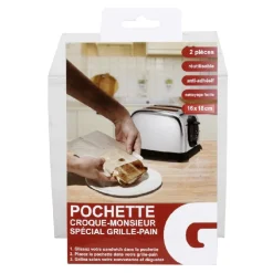 Pochette croque monsieur spécial grille pain x2^Gifi Discount