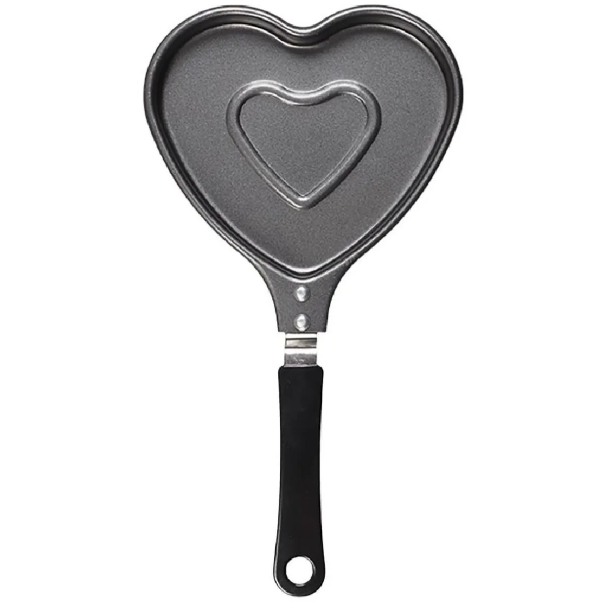 Poêle à pancake forme coeur gris et noir L15cm^Gifi New