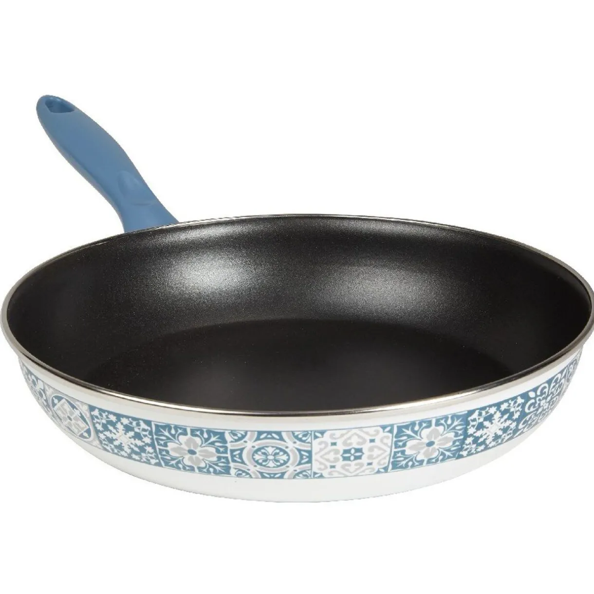 Poêle anti-adhésive acier émaillé motif carreau de ciment^Gifi Best