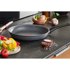 Poêle Mineralia Force aluminium moucheté gris noir ø 28 cm^Gifi Discount