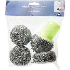 Nettoyage Et Entretien|Gifi Éponge spirale en inox à récurer avec poignée x4