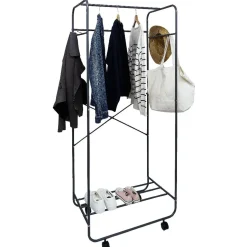 Rangement|Gifi Portant à roulettes avec patères latérales 72x45xH.170 cm