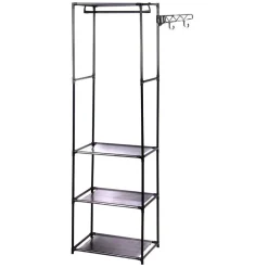 Rangement|Gifi Portant à vêtements avec 3 tablettes métal plastique noir