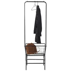 Rangement|Gifi Portant à vêtements avec panier de rangement métal noir