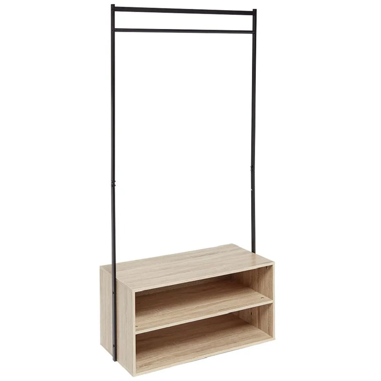 Rangement|Gifi Portant avec range-chaussures noir naturel