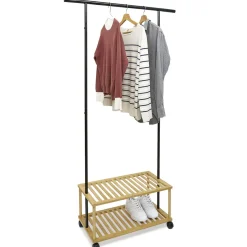 Rangement|Gifi Portant bambou métal 2 étagères 90x35xH167cm