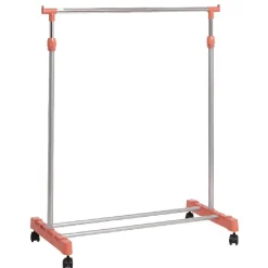 Rangement|Gifi Portant vêtements sur roulettes corail et gris