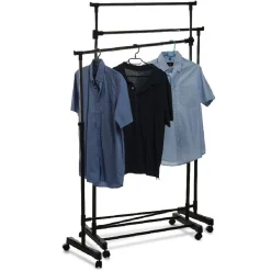 Rangement|Gifi Portant vêtements triple à roulettes