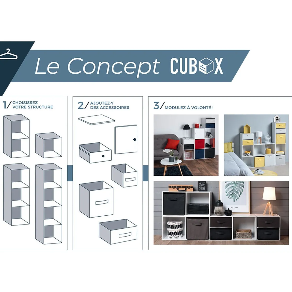 Rangement|Gifi Porte Box Cube bois blanc