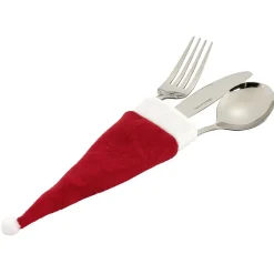 Porte couvert chapeau de Noël rouge et blanc x4^Gifi