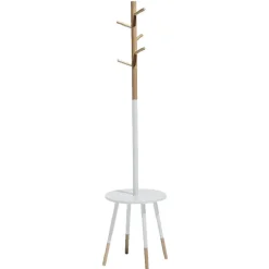 Rangement|Gifi Porte manteau blanc et bois nature