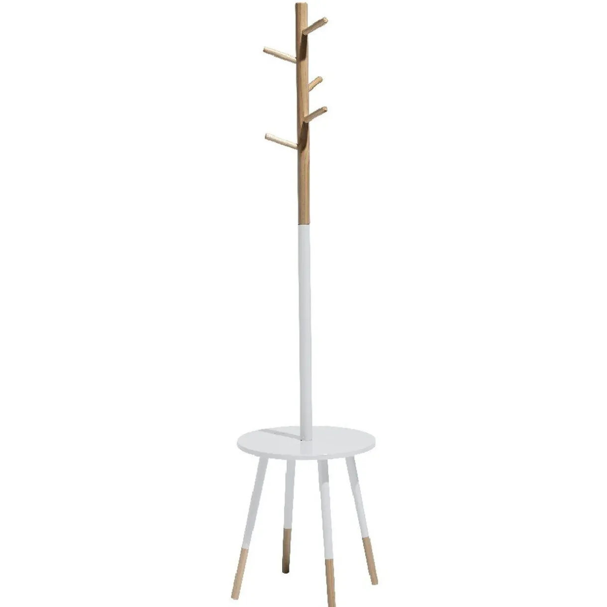 Rangement|Gifi Porte manteau blanc et bois nature