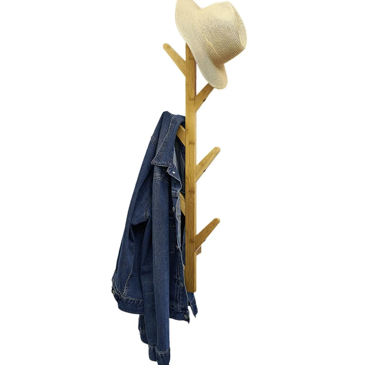 Rangement|Gifi Porte manteau mural bambou 8 crochets 21x7xH98cm