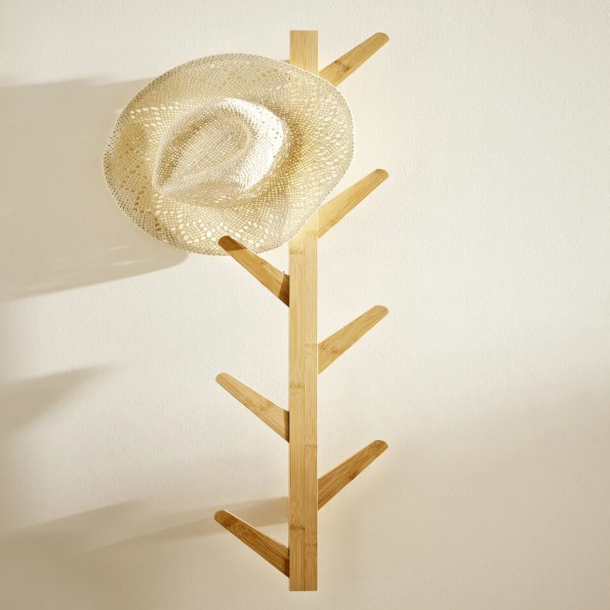Rangement|Gifi Porte manteau mural bambou 8 crochets 21x7xH98cm