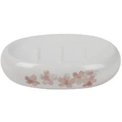 Clearance Gifi Porte savon blanc design fleur cerisier rose