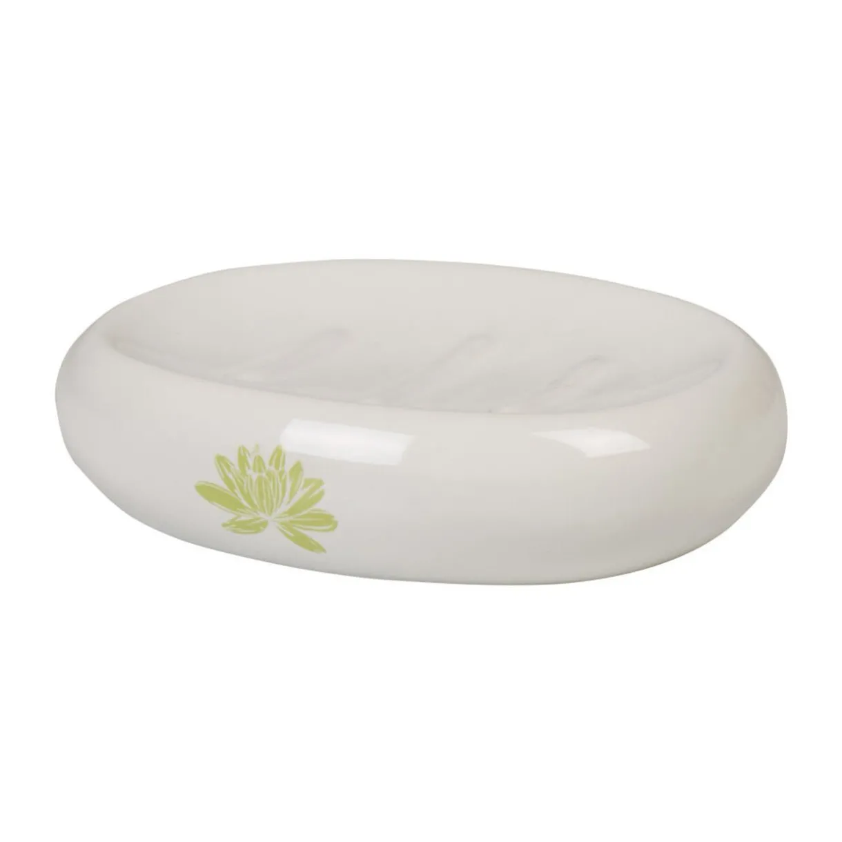 New Gifi Porte savon blanc fleur zen