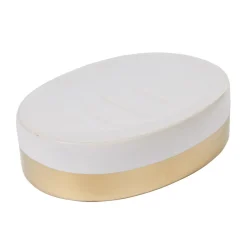 Discount Gifi Porte savon céramique blanc cuivre