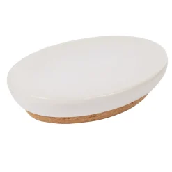 Best Gifi Porte savon céramique blanc avec fond liège