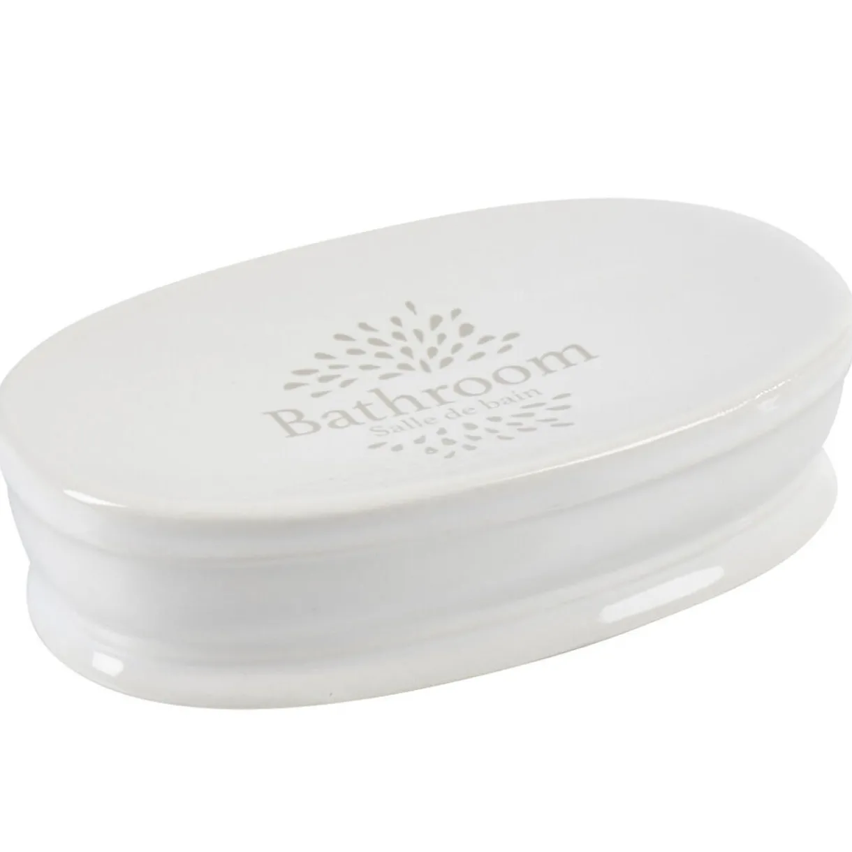 Gifi Porte savon design fleur avec inscription bathroom