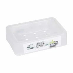 Gifi Porte savon motif galet zen blanc transparent