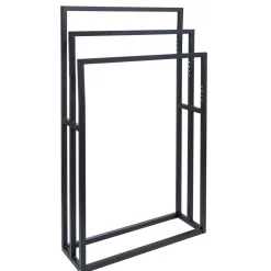 Outlet Gifi Porte serviette 3 niveaux métal noir