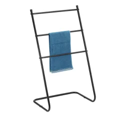 Clearance Gifi Porte serviette sur pied en métal noir