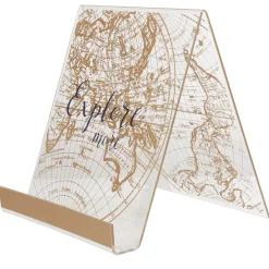 New Gifi Porte tablette transparent imprimé globe doré