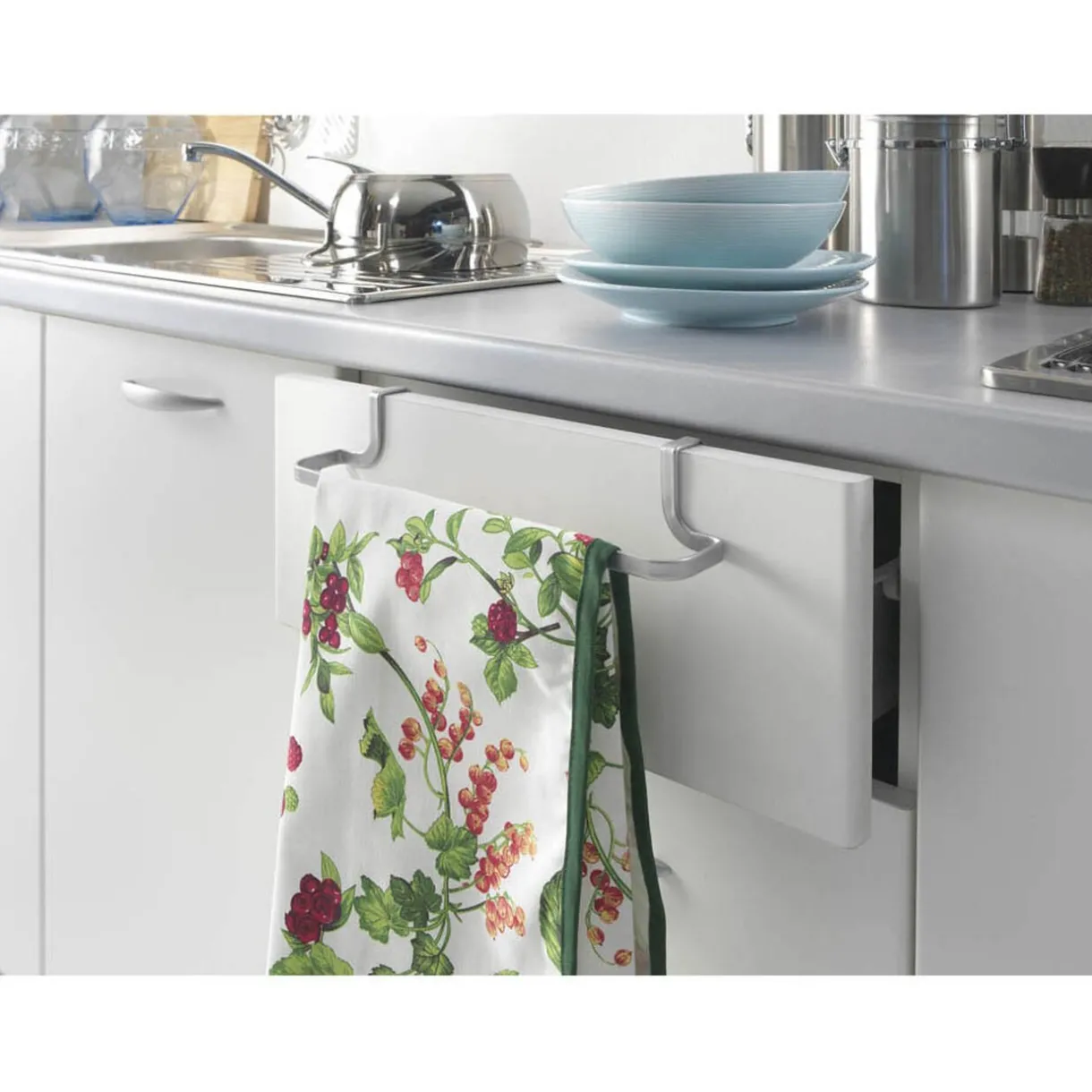 Rangement|Gifi Porte torchon Metaltex à fixer sur porte de meuble